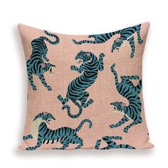 Majestic Elephant, Hand-Painted Pillow