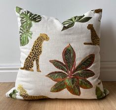 Majestic Elephant, Hand-Painted Pillow