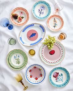 Raining Flowers, Talavera Ceramic Salad Plates