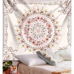 Floral Motif Tapestry, Handcrafted Wall Hanging