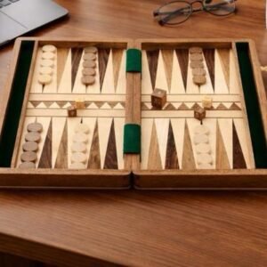 Handcrafted Acasia wood backgammon set- Elegant & Timeless