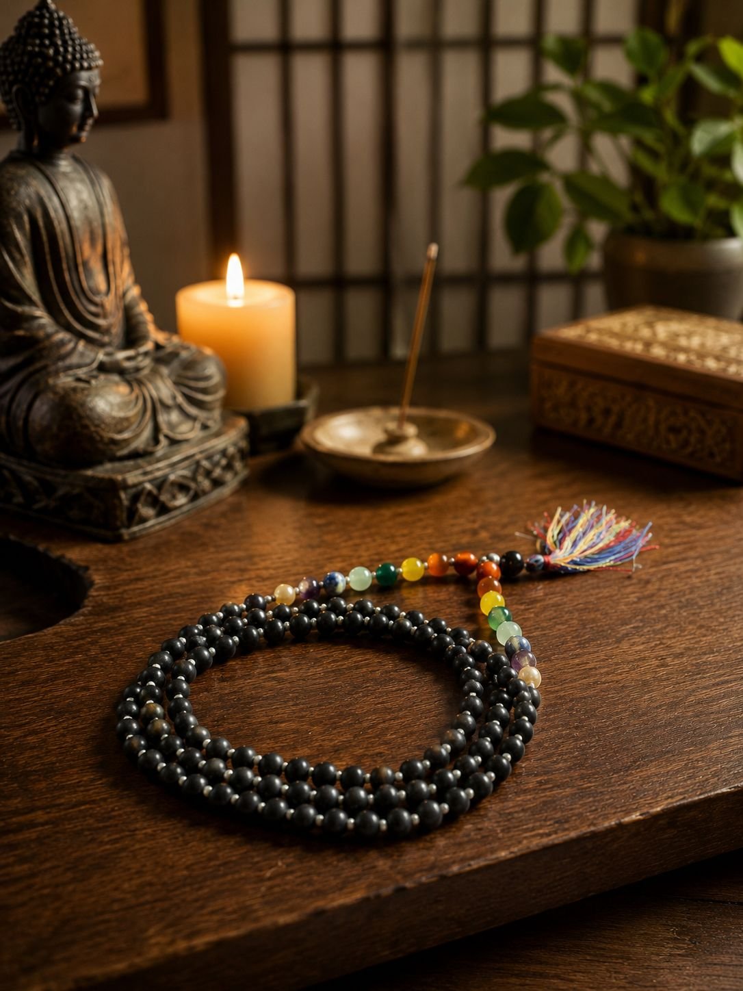 108 Beads Ebony wood Jaap Mala - Image 7